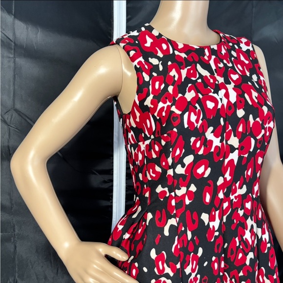 Calvin Klein Red and Black Patterned Mini Dress - Picture 8 of 14